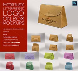 纸板盒品牌展示模型：Logo on cardboard box mockups